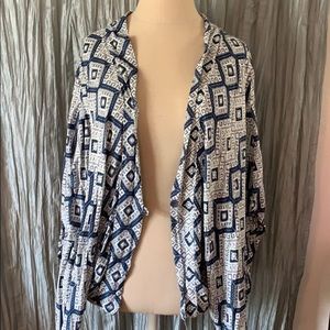 Tiare Hawaii- Blue Short Sleeve Kimono/Cover-Up